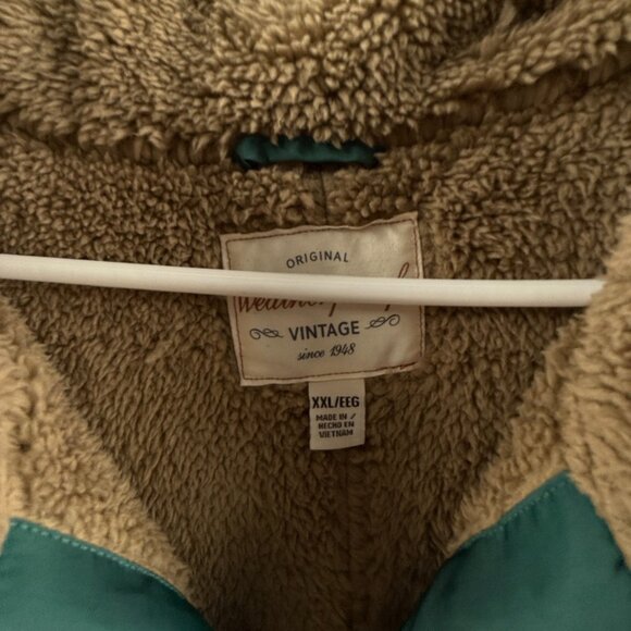 NWT Weatherproof 2XL Green Quilted High Pile Fleece Lined Full Zip Coat Winter - Picture 3 of 15